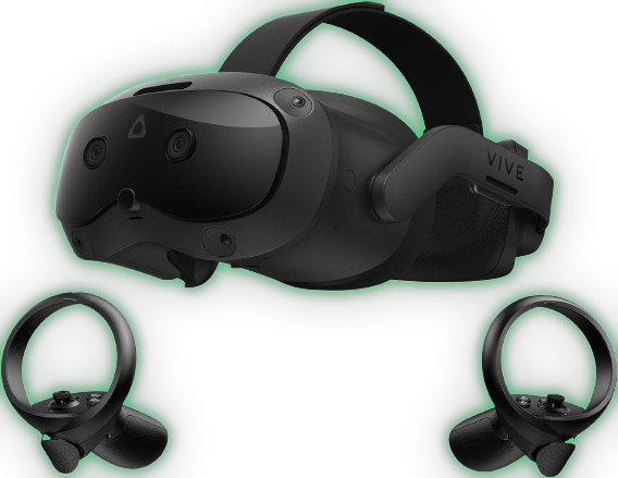 Vive Focus Vision headset and controllers