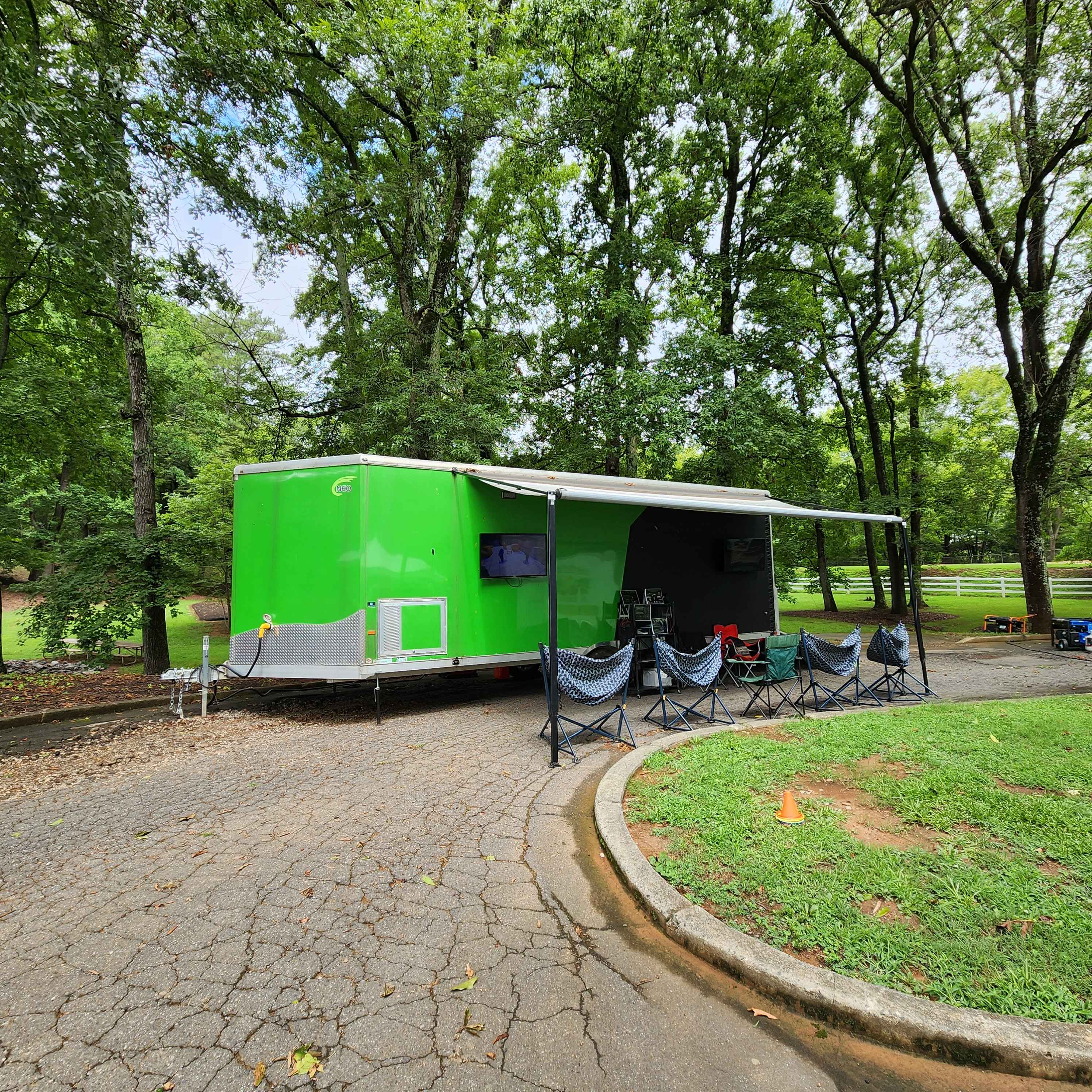 XRVR 26 ft VR game trailer with canopy